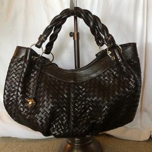 Brown faux leather purse